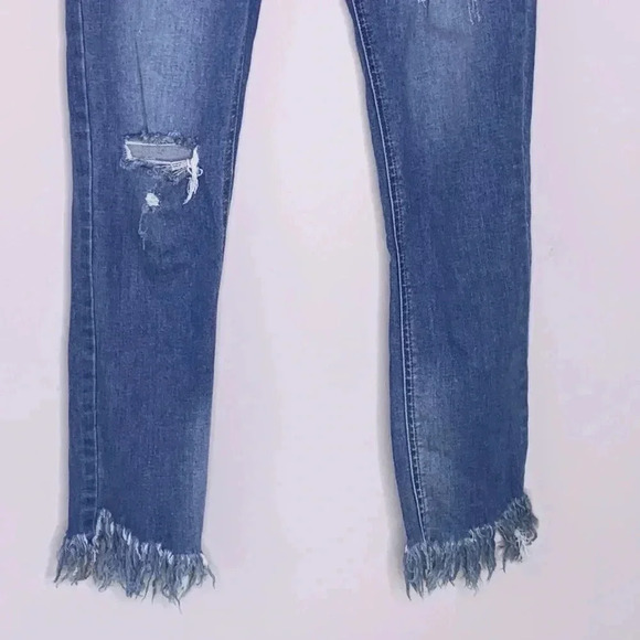 Free People Great Heights Frayed Hem Long Skinny Jeans Size 27 - Picture 4 of 6